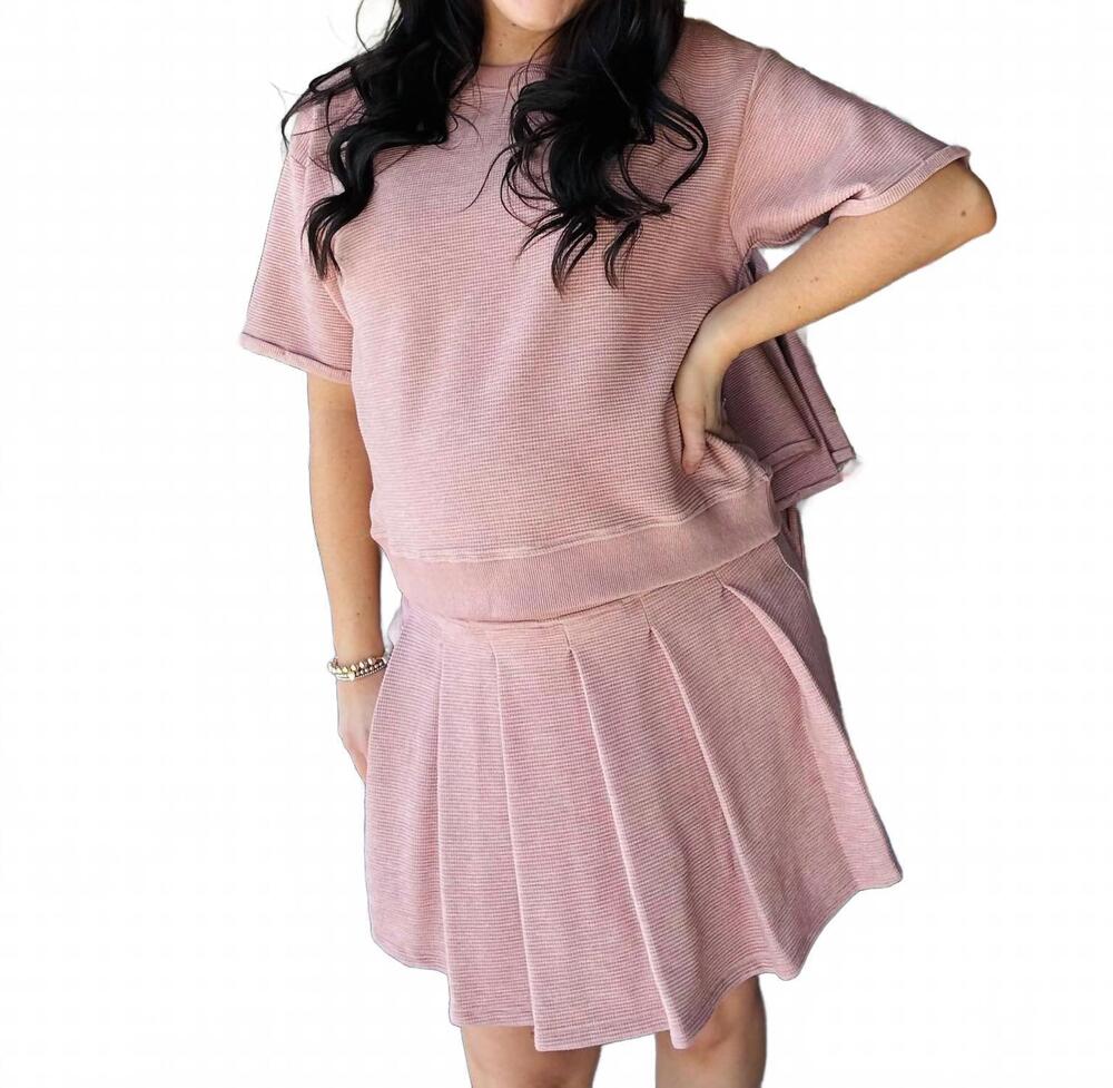 NEW WISHLIST women's pleated mini skort in rose